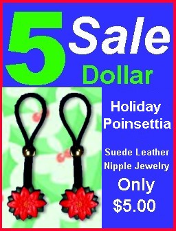 5 Dollar Holiday Leather Nipple Jewelry